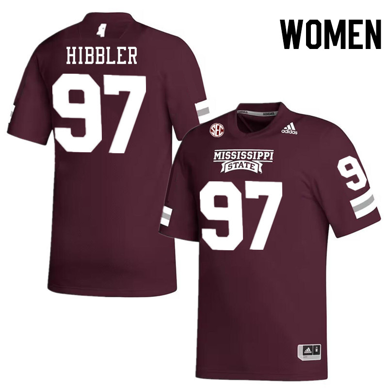 Women #97 Terrance Hibbler Mississippi State Bulldogs College Football Jerseys Stitched-Maroon